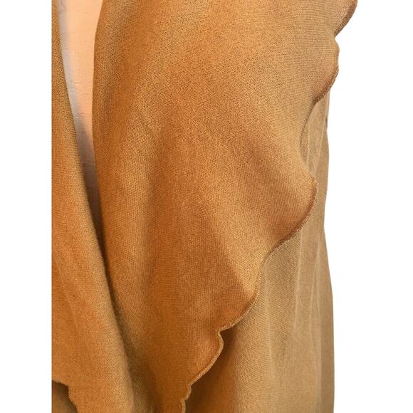 Small Womens Wrap Vest Sweater Brown Gold Color New Boho Lagenlook Flowy Look - Picture 2 of 5
